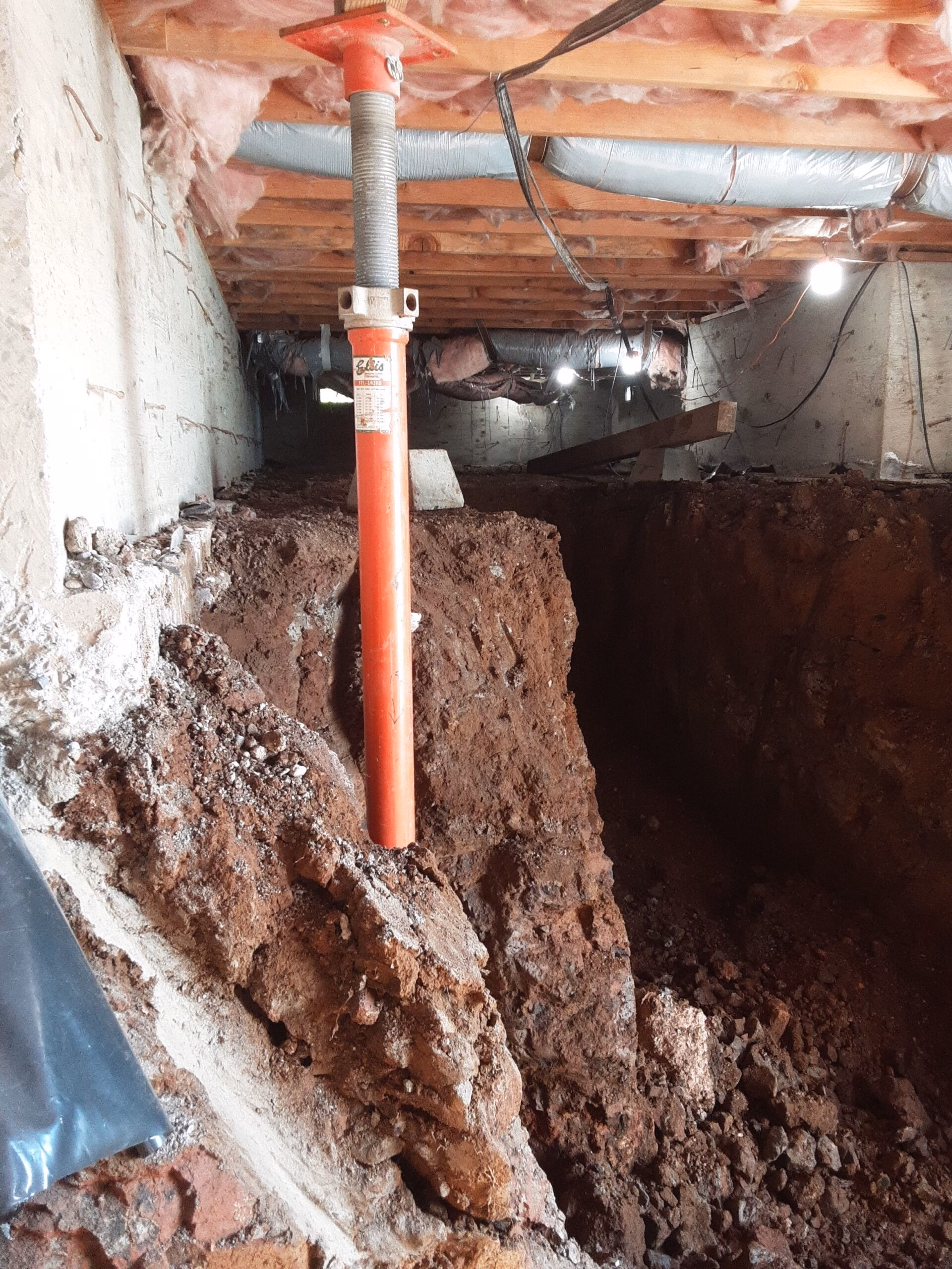 Basement dig out work in progress, foundations first northwest