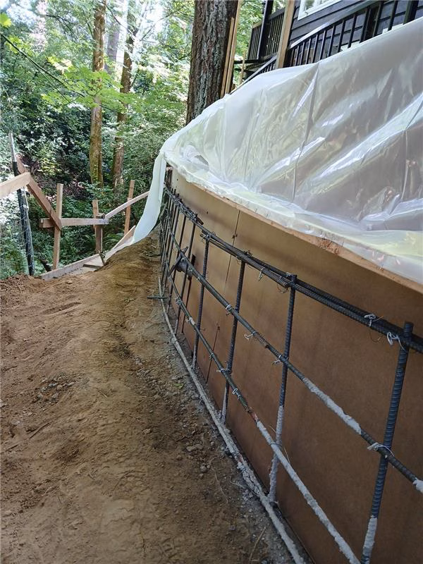 Shotcrete used for foundation wall reinforcement